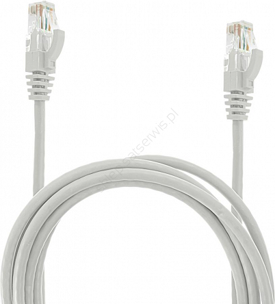 Patchcord przewód kabel UTP kat. 6e 3,0m biały wtyk - wtyk