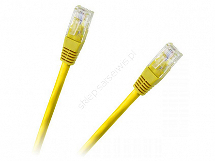 Patchcord przewód kabel UTP kat. 5e 1,0m żóły wtyk - wtyk