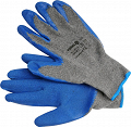 Rękawice ochronne poliestrowe pokryte niebieskim lateksem GCLA0110