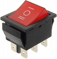 Przełącznik ON-OFF-ON bistabilny 6 pin 230V IRS-203 kołyskowy czerwony