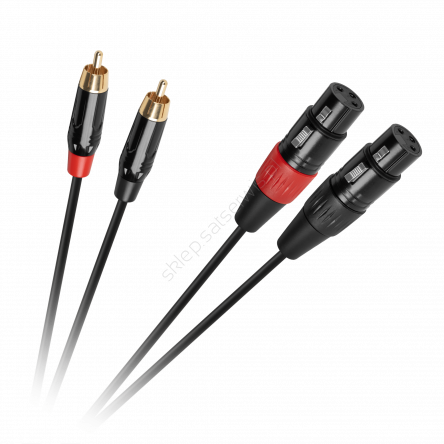 Kabel połączeniowy 2x gniazdo XLR - 2 x wtyk RCA długość 1m 