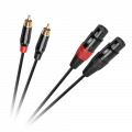 Kabel połączeniowy 2x gniazdo XLR - 2 x wtyk RCA długość 1m 
