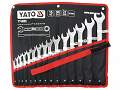 Profesjonalne klucze płasko-oczkowe 6-27, satynowe YATO YT-0065 zestaw 15 części