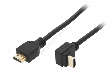 Przewód kabel HDMI 2.0 4K 3,0m wtyk prosty - wtyk kątowy górny