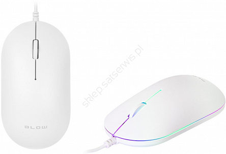 Mysz optyczna przewodowa MP-60 USB 1000DPI biała