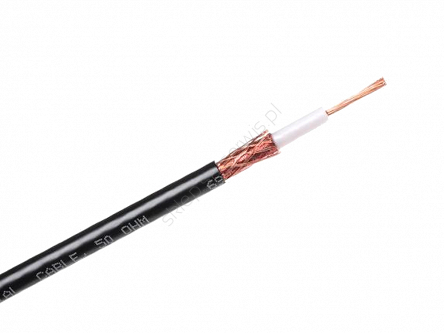 Kabel koncentryczny H155 50 Ohm 1m oplot Cu