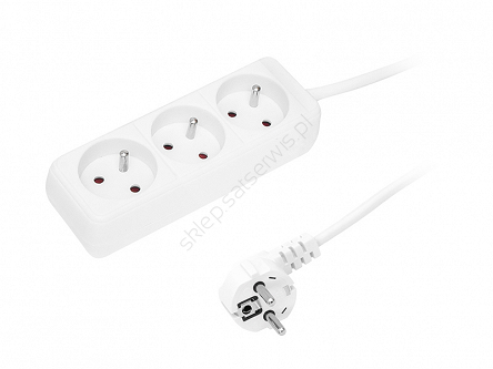 Przedłużacz elektryczny 3 gniazda UZ 3metry biały 2300W