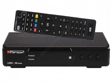 Tuner TV naziemnej DVB-T2 kablowej  Opticum AX LION 5-M HYBRID H.265 HEVC