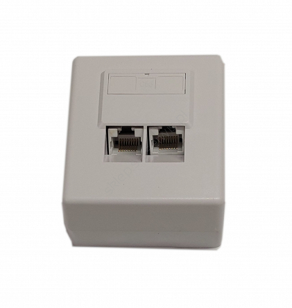 Gniazdo komputerowe 2xRJ45 8p8c cat. 5e UTP obudowa natynkowa