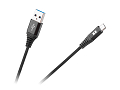 Kabel USB 3.0 wtyk - wtyk mikro USB 1m w oplocie czarny Quick Charge