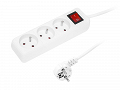 Przedłużacz elektryczny 3 gniazda UZ 5m biały 2300W z wyłącznikiem