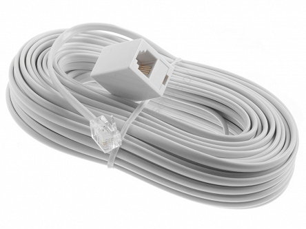 Przedłużacz do telefonu 20m RJ11 6p4c biały