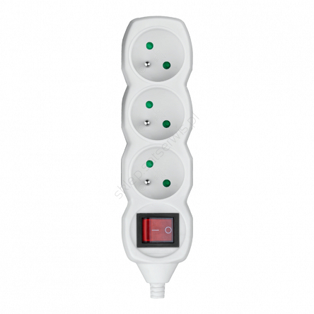 Listwa elektryczna 3-gniazda uziemienie wyłącznik biała