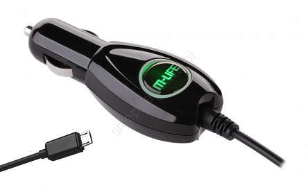 Ładowarka samochodowa M-Life micro USB 800mA kabel spiralny 30 - 130cm