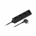 Przedłużacz elektryczny 4xGN czarny 3,0m 16A przewód 3x1,5mm2