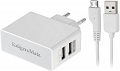 Ładowarka dual USB 1A+2,4A Kruger&Matz kabel +microUSB