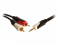 Przewód kabel audio wtyk Jack 3,5mm - 2x wtyk RCA (Cinch) długość 5m seria Basic