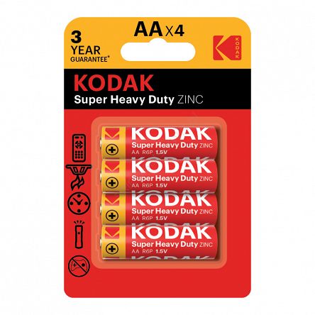 Bateria cynkowo-węglowa R06 (AA), 4 szt., blister, SUPER HEAVY DUTY, KODAK