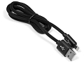 Kabel USB silikonowy 1m złącze Lightning czarny 2A