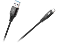 Kabel USB 2.0 wtyk A - wtyk USB micro 2m w oplocie czarny Quick Charge
