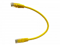 Patchcord przewód kabel UTP kat. 5E 0,25m wtyk - wtyk żółty