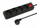 Przedłużacz elektryczny 4xGN kabel 3m z wyłącznikiem czarny przewód 3x1,0mm2