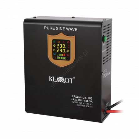 Zasilacz awaryjny PROsinus500 czysty przebieg sinusoidalny funkcją ładowania 12V 230V 500VA/300W
