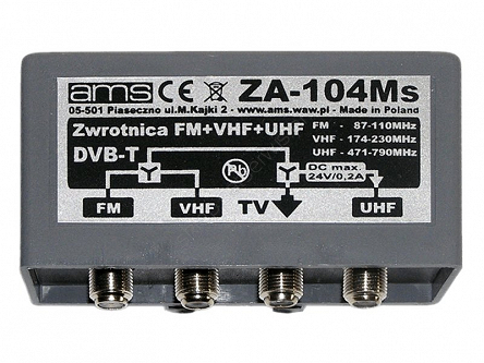 Zwrotnica DVB-T 3 anteny FM VHF UHF AMS ZA-104MS