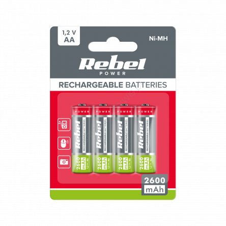 Akumulatorki rozmiar AA pojemność 2600mAh 4szt