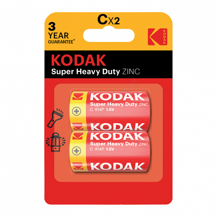 Bateria cynkowo-węglowa LR14 (C), 2 szt., blister, SUPER HEAVY DUTY, KODAK