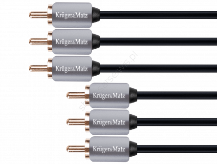 Kabel 3RCA-3RCA component 1.8m Kruger&Matz metalowe wtyki
