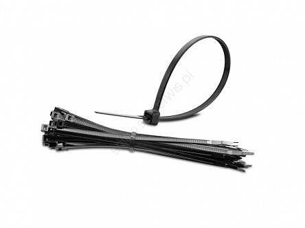Opaska zaciskowa 25cm czarne 100sztuk szerokość 4,2mm