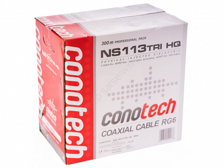 Przewód koncentryczny Conotech NS113TRI 300m żyła 1,13mm Cu Trishield oplot AL 98%