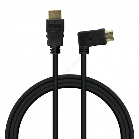 Kabel HDMI 1,5m wtyk prosty - wtyk kątowy płaski