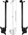 Uchwyt LCD sufitowy 23-42" 50kg VESA 200x200 regulowana długość