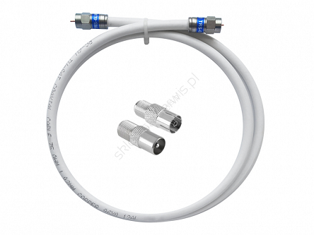 Przewód TV SAT wtyk F - wtyk F 10metrów biały